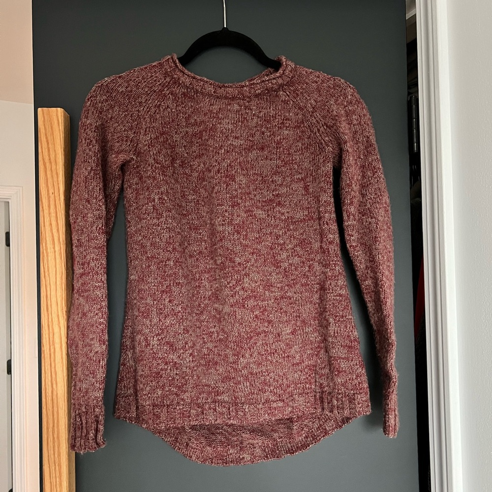 Toad & Co Sweater with Elbow Patches (Red & Grey)
